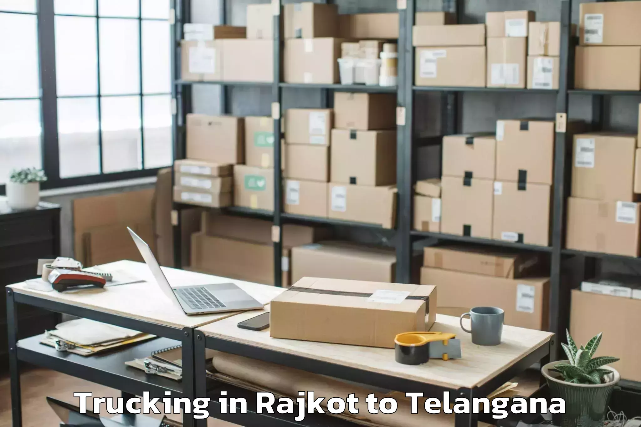 Easy Rajkot to Palamuru University Mahabubnag Trucking Booking